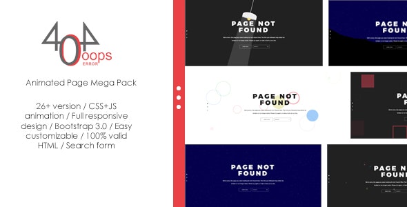 404 - Animated Page Mega Pack by EXSYthemes