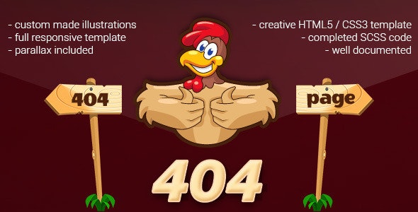 404 Error Cartoon Page by ThemeStreetNet