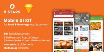 5Stars - Mobile UI KIT for Food & Beverage App Ecosystem by ntmediasoft