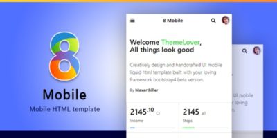 8 Mobile Multipurpose phone tablet Web/Application HTML Template by Maxartkiller