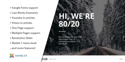 80/20 :: Responsive Joomla One-Page Template by htmgarcia