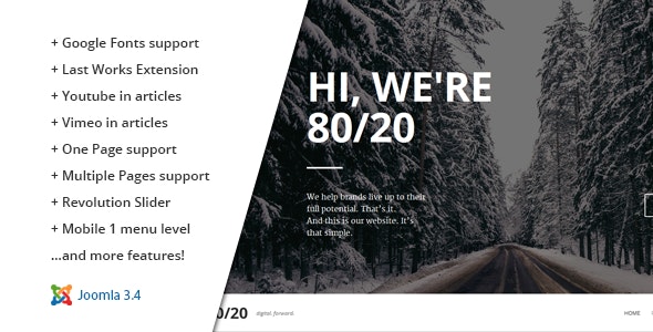 80/20 :: Responsive Joomla One-Page Template by htmgarcia