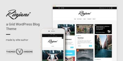 A Responsive Grid Blog Theme - Rinjani by themesawesome