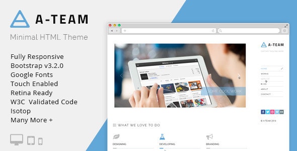A-TEAM: Minimal & Responsive HTML5 Blog Template by Jewel_Theme