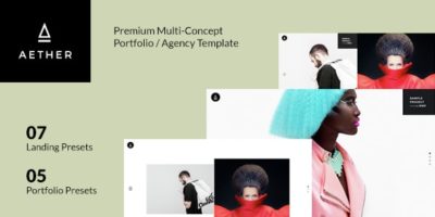 AETHER - Minimal & Enjoyable Multi-Concept Portfolio / Agency Template by designova