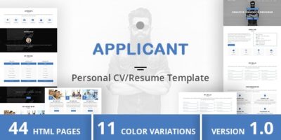 APPLICANT - Personal CV/Resume Template by DuezaThemes