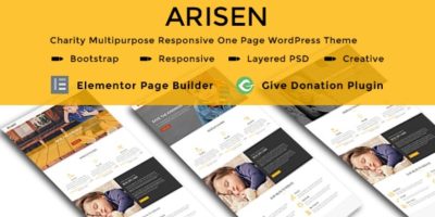 ARISEN - Charity Multipurpose Responsive One Page WordPress Theme by pennyblack