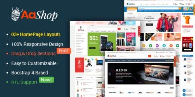 AaShop - Responsive & Multipurpose Sectioned Bootstrap 4 Shopify Theme by magentech