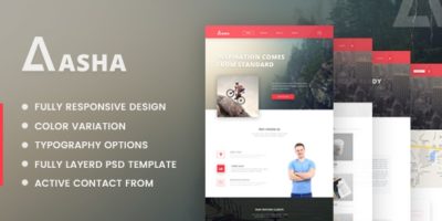 Aasha - Agency Landing Page Template by DeviserWeb