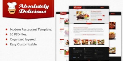 Absolutely Delicious Restaurant PSD Template by tendosk8er
