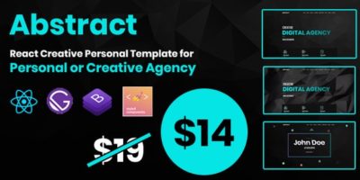 Abstract - React Creative Agency Personal Portfolio/Landing Template by r3tr0tech