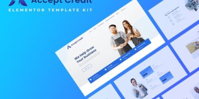Accept Credit - Financial Services Elementor Template kit by onecontributor