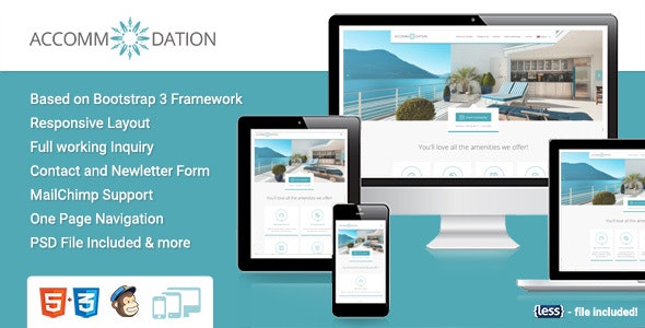 Accommodation Landing Page by themeinjection