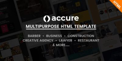 Accure - Multi Purpose Bootstrap 4 HTML Template by Kalanidhithemes
