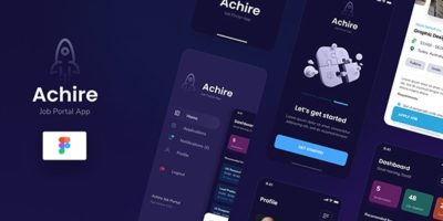 Achire - Job Portal iOS App Design UI Figma Template by peterdraw