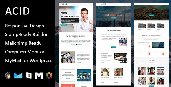 Acid - Multipurpose Responsive Email Template + Stampready Builder by fourdinos