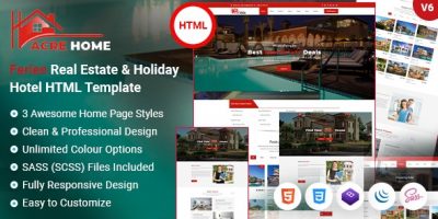 Acrehome - Real Estate Hotel Business & Company HTML Template by vecuro
