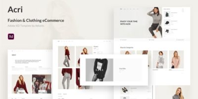 Acri - Fashion & Clothing eCommerce Adobe XD Template by adveits