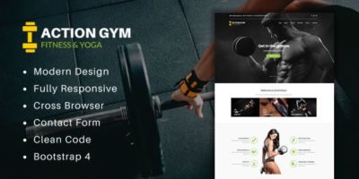Action Gym - Responsive Gym & Fitness HTML Template by ThemePaw