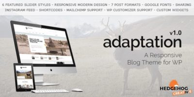 Adaptation - a Responsive Blog Theme for WordPress by HedgehogCreative