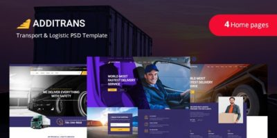 Additrans - Transport and Logistics PSD Template by ir-tech