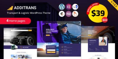 Additrans - Transport and Logistics WordPress Theme by ir-tech