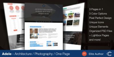 Adele One Page Parallax Fullscreen Portfolio PSD by CoralixThemes