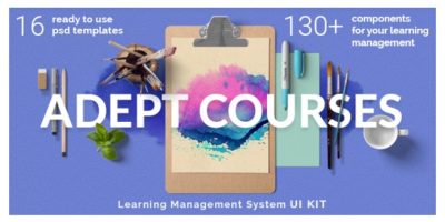 Adept Courses - Learning Management System PSD Kit by bestwebsoft