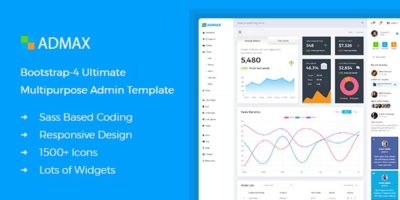 Admax - Responsive Bootstrap 4 Admin Template by psd2allconversion