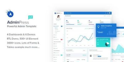 Admin Press - Ultimate & Powerful Bootstrap 4 Dashboard Template by MARUTI