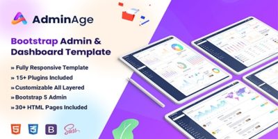 Adminage - Bootstrap Admin & dashboard Template by softtech-it
