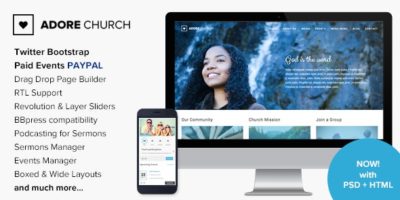 Adore Church - Responsive WordPress Theme by imithemes