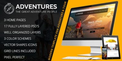 Adventures – Adventures and Tourism PSD Template by Designer_Machine