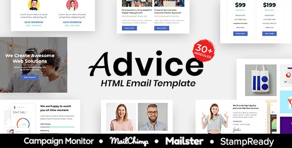 Advice - Multipurpose Responsive Email Template 30+ Modules Mailchimp by AumFusion