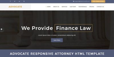 Advocate - Law Firm OnePage HTML Template by sbTechnosoft
