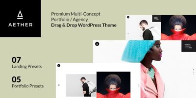 Aether - WordPress Minimal & Enjoyable Multi-Concept Portfolio / Agency Theme by designova