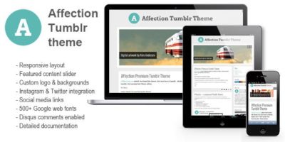Affection - a responsive Tumblr theme by 2lip