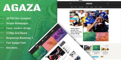 Agaza - News & Magazine PSD Template by magentech