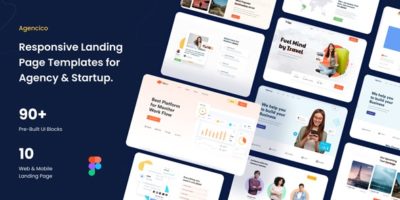 Agencico-Responsive Landing Page Templates & UI Kit by Design-art