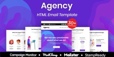 Agency - Multipurpose Responsive Email Template 30+ Modules Mailchimp by grapestheme