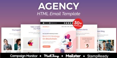 Agency - Multipurpose Responsive Email Template 30+ Modules - Mailster & Mailchimp by AumFusion