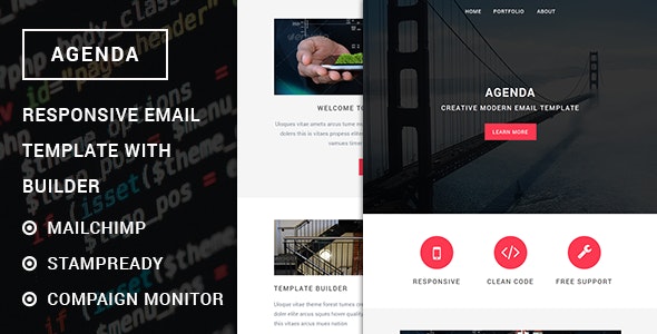 Agenda - Responsive email template with stampready builder by MailStore