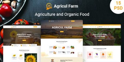 AgriculFarm - Agriculture & Organic Food PSD Template by LabArtisan