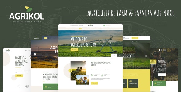 Agrikol - Vue Nuxt Template For Agriculture Farms by Layerdrops