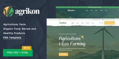 Agrikon - PSD Template For Agriculture Farm & Farmers by Ninetheme