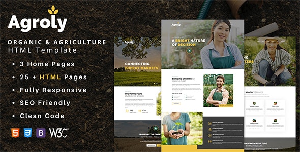 Agroly - Organic & Agriculture Food HTML Template by ThemePaw