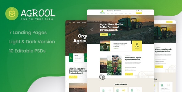 Agrool - Agriculture Farming PSD Template by thimshop