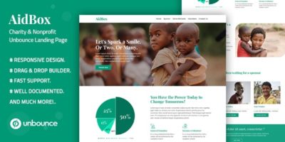 Aidbox — Charity & Nonprofit Unbounce Landing Page by Divine-Store