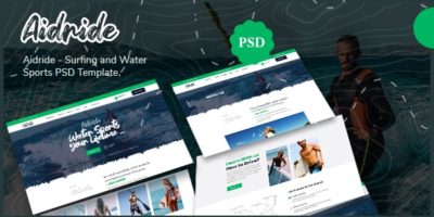 Aidride - Surfing and Water Sports PSD Template by pikrana