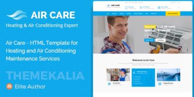 Air Care - HTML Template for Heating and Air Conditioning Maintenance Services by ThemeKalia